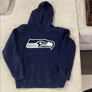 Navy Blue Hoodie Sweatshirt with Seattle Seahawks Logo